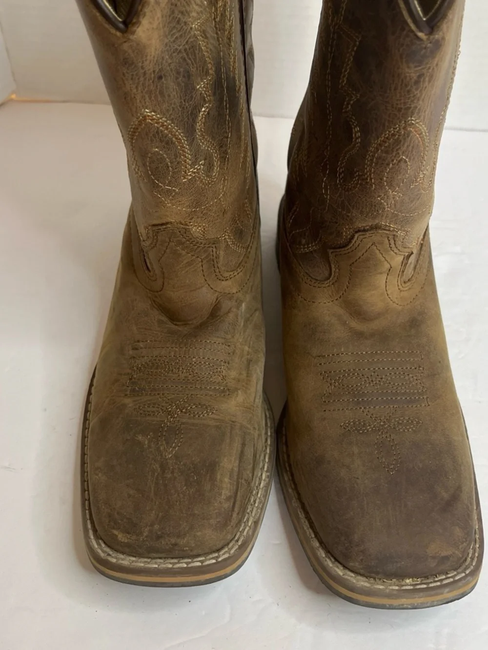 Men's Brown Leather Western Work Boots